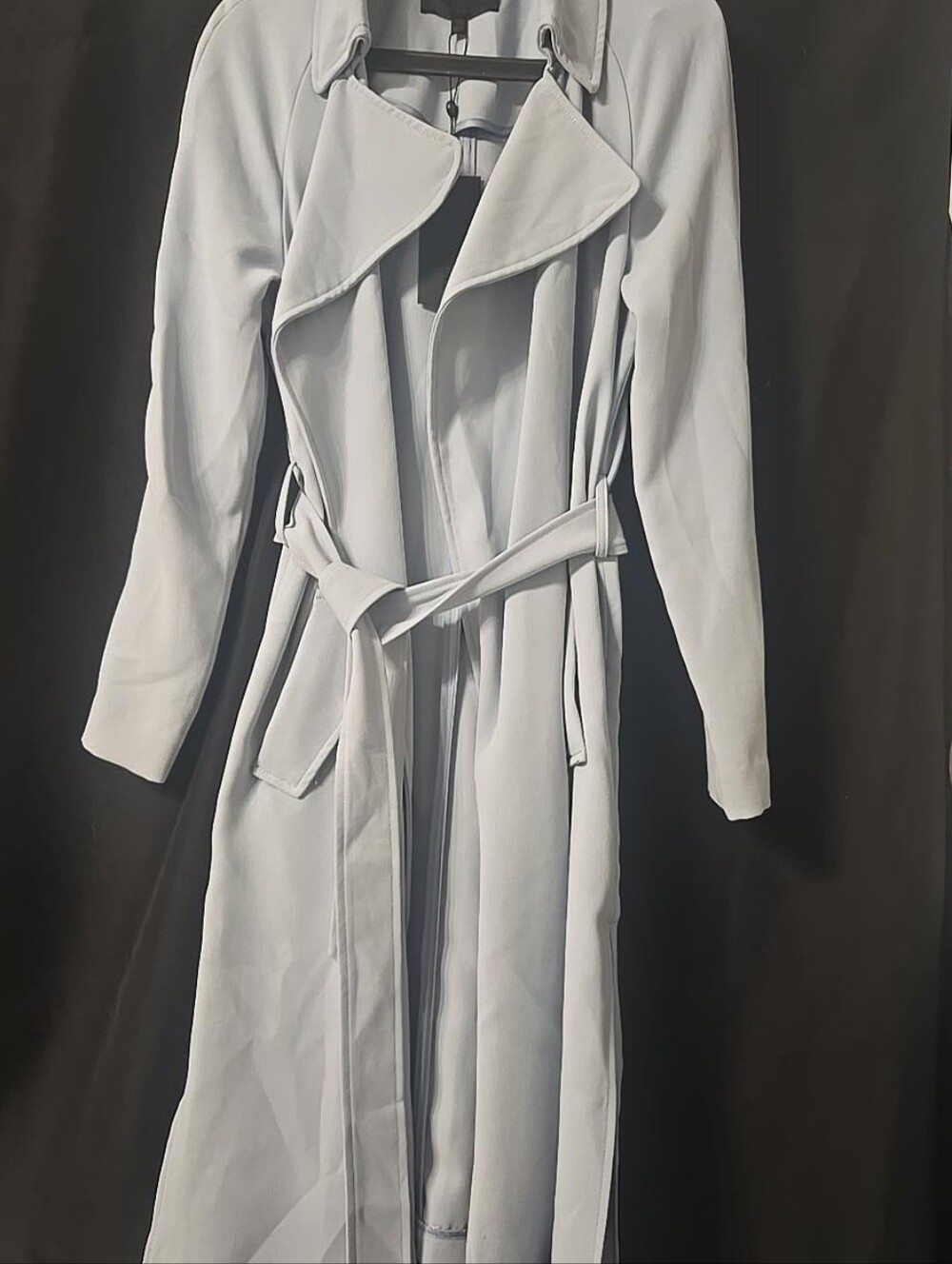 Kendall + Kylie Blue Draped Trench Coat Duster Belted NWT M